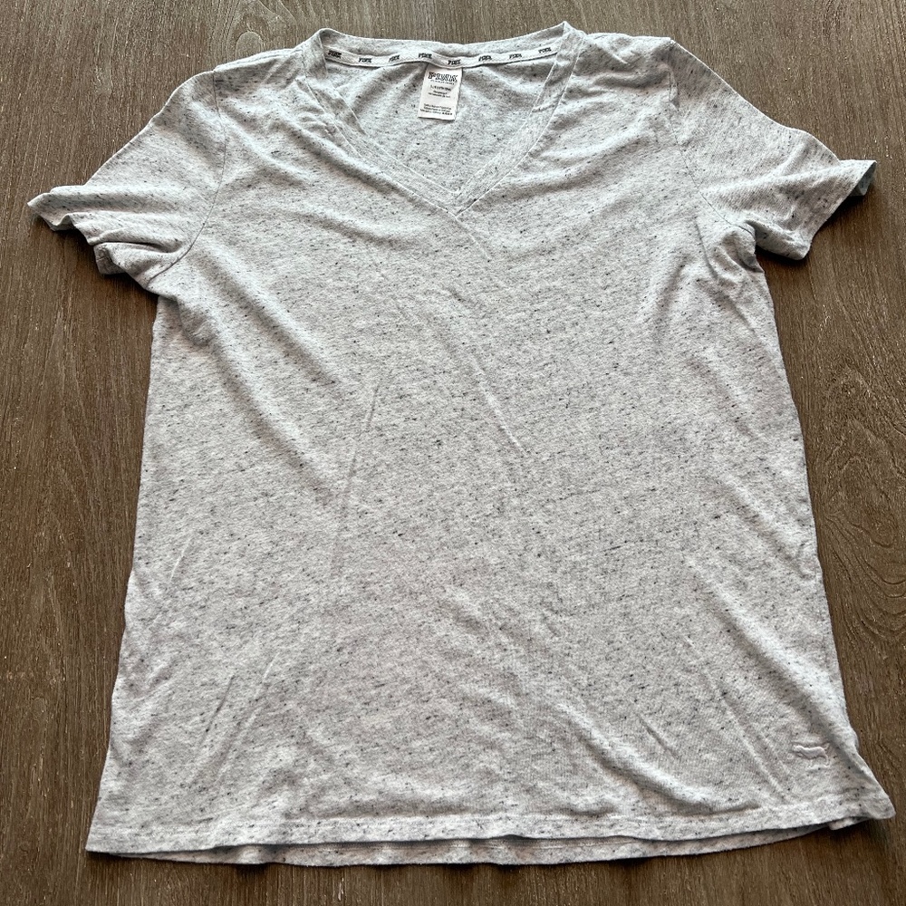 PINK Victoria's Secret Heather Gray Sleep Tee Large GUC